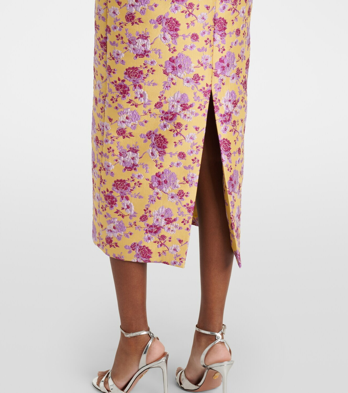 Markarian Amara floral off-shoulder brocade midi dress