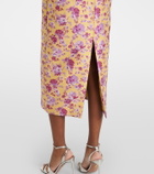 Markarian Amara floral off-shoulder brocade midi dress