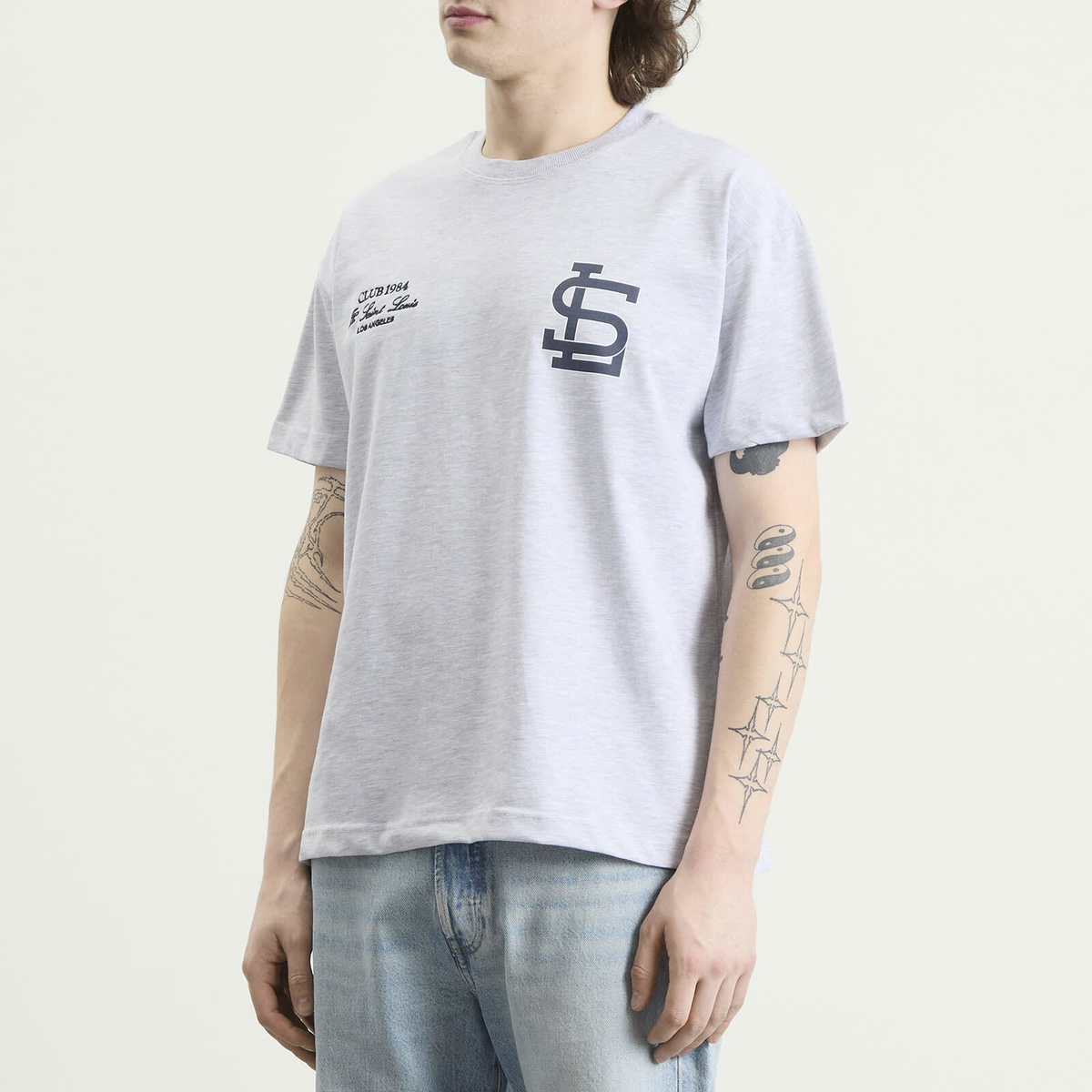 Club 1984 Men's Sl Athletics T-Shirt in Grey Marl