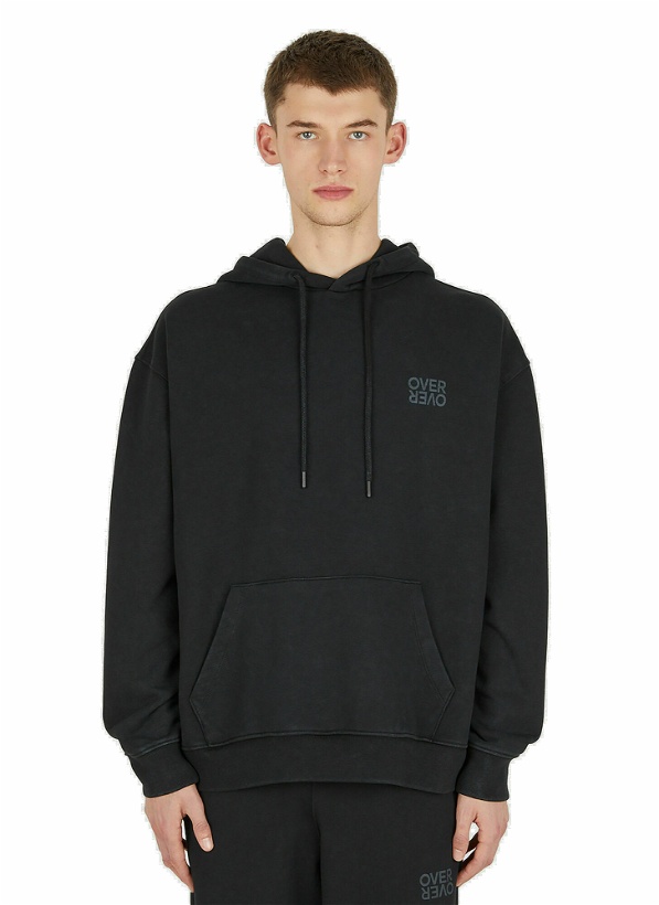 Photo: Logo Print Hooded Sweatshirt in Black