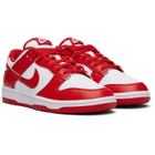 Nike Red & White Dunk Low Retro Sneakers