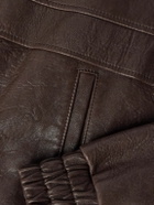 SAINT LAURENT - Leather Jacket - Brown