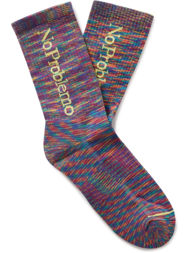 Photo: Aries - Intarsia Space-Dyed Stretch-Knit Socks