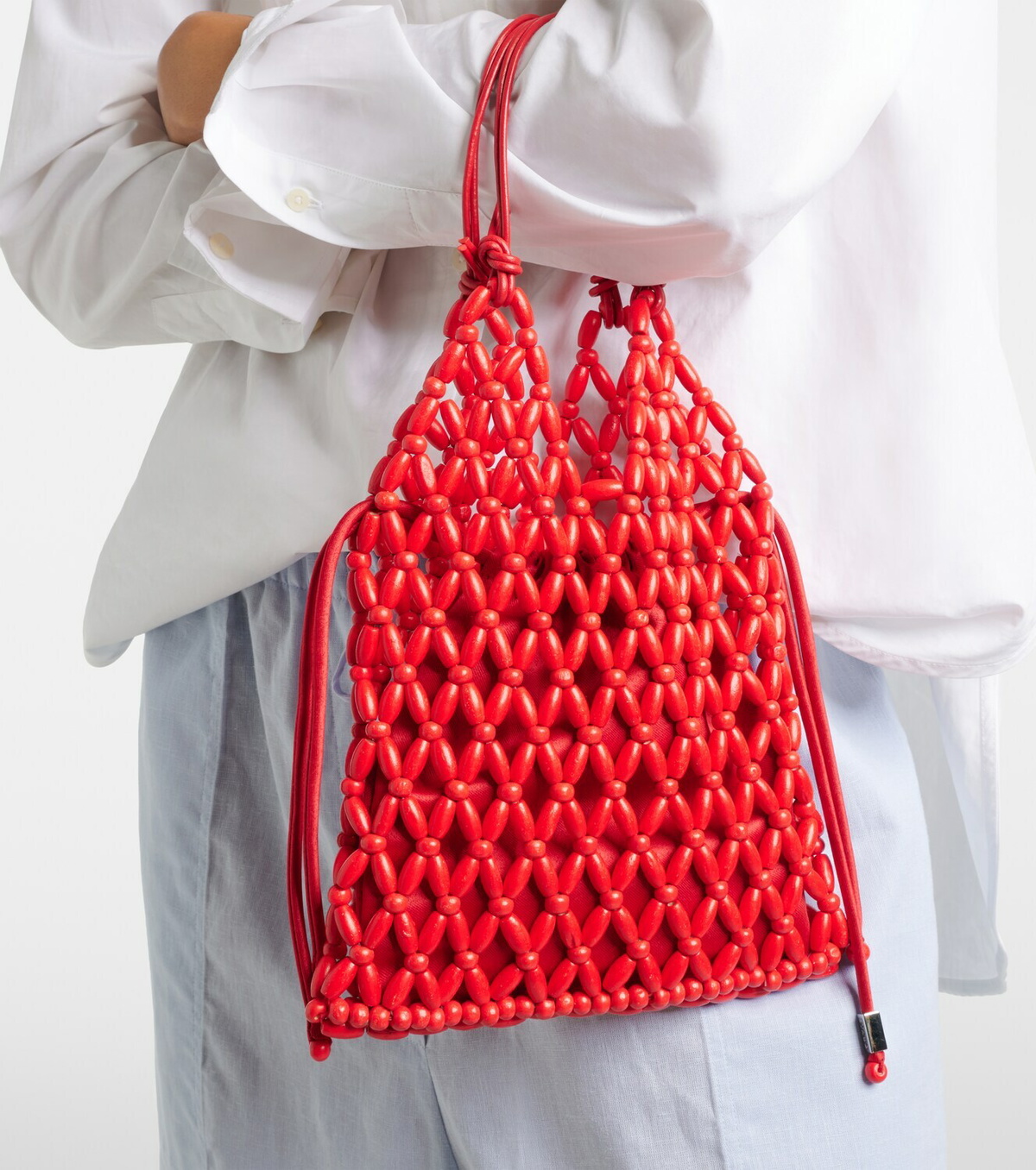 Staud Karla beaded top-handle bag
