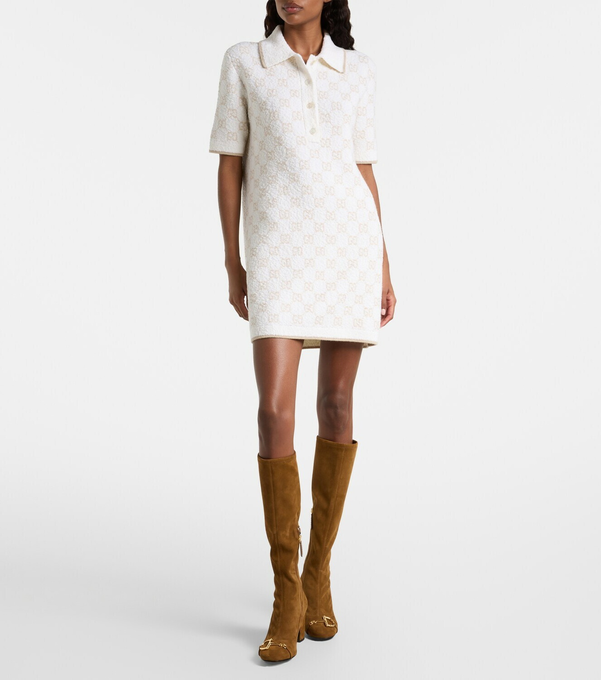 Gucci Alfa Horsebit 75 suede knee-high boots