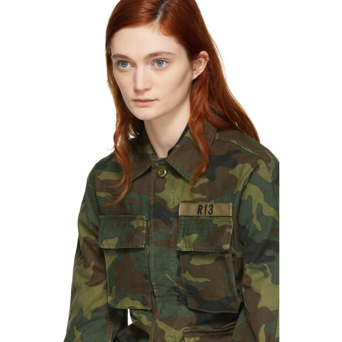 R13 Green Camo Shrunken Abu Jacket R13