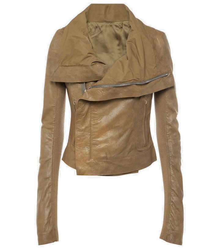 Photo: Rick Owens Asymmetric leather biker jacket