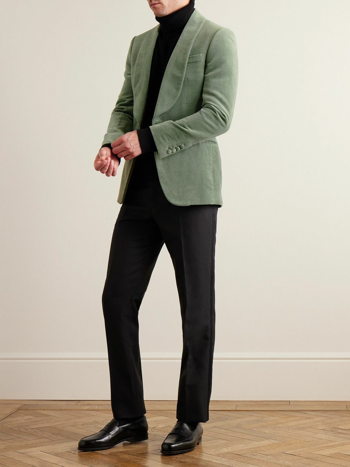 green emerald velvet dress Women's Turquoise Velvet Slim Single Breasted Jacket main image 0