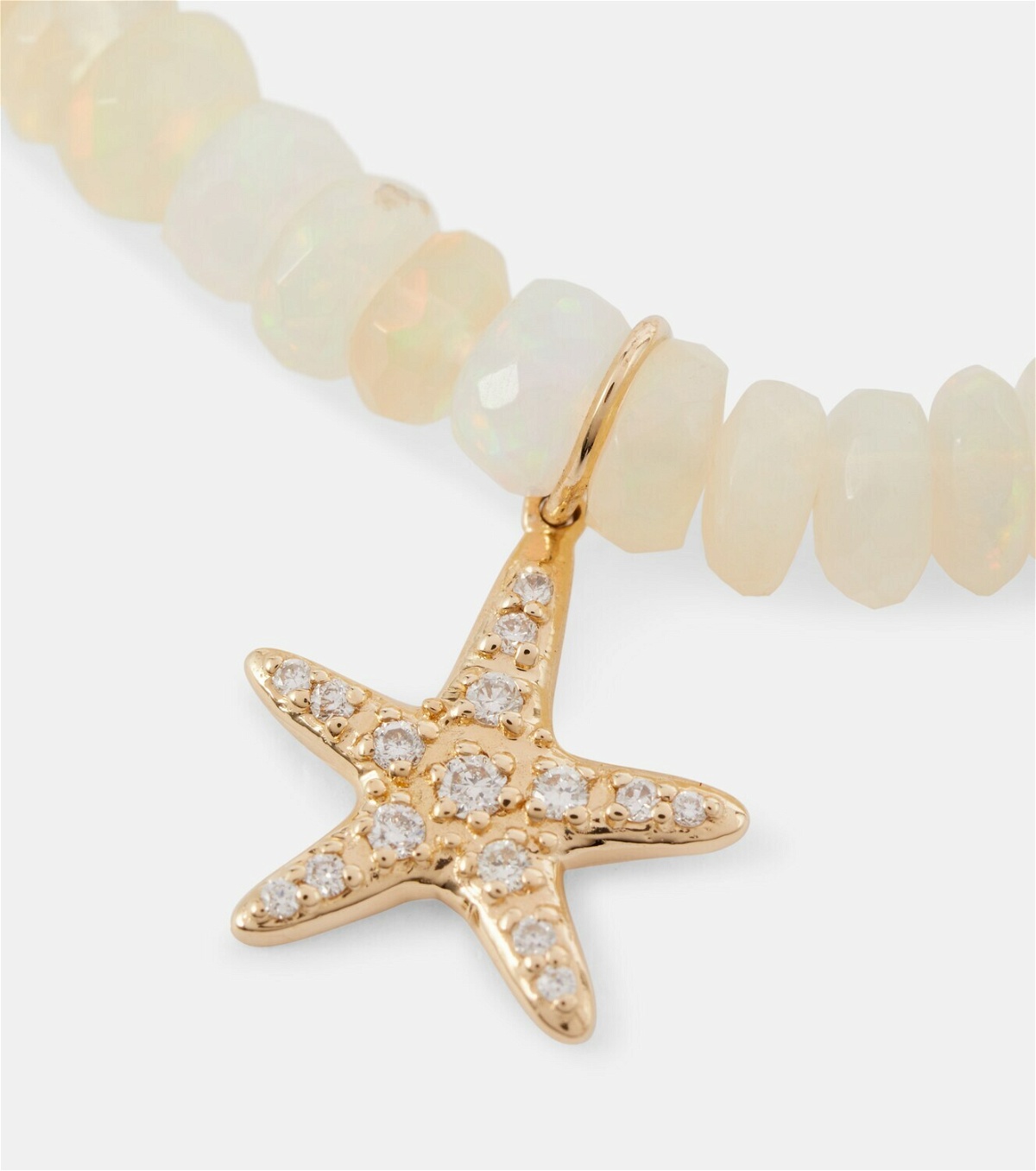 Sydney Evan Starfish 14kt gold charm bracelet with diamonds and opals