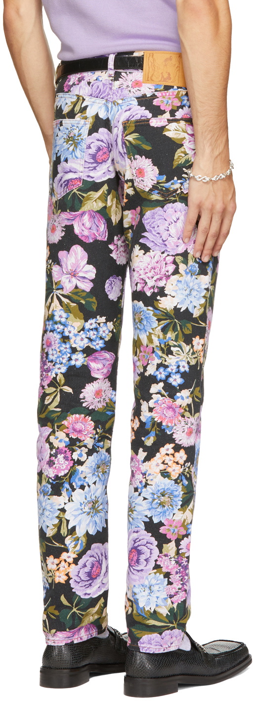 Martine Rose Black & Multicolor Floral Ronnie Jeans