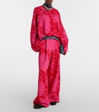 Dries Van Noten Floral pleated cotton jersey sweatpants