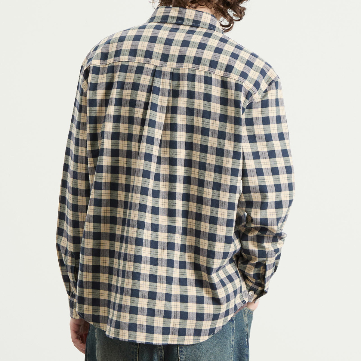 Polar Skate Co. Men's Mitchell Check Shirt in Teal/Butter