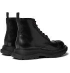 Alexander McQueen - Exaggerated-Sole Leather Boots - Men - Black