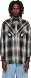 Stefan Cooke Black & Off-White Chevron Shirt