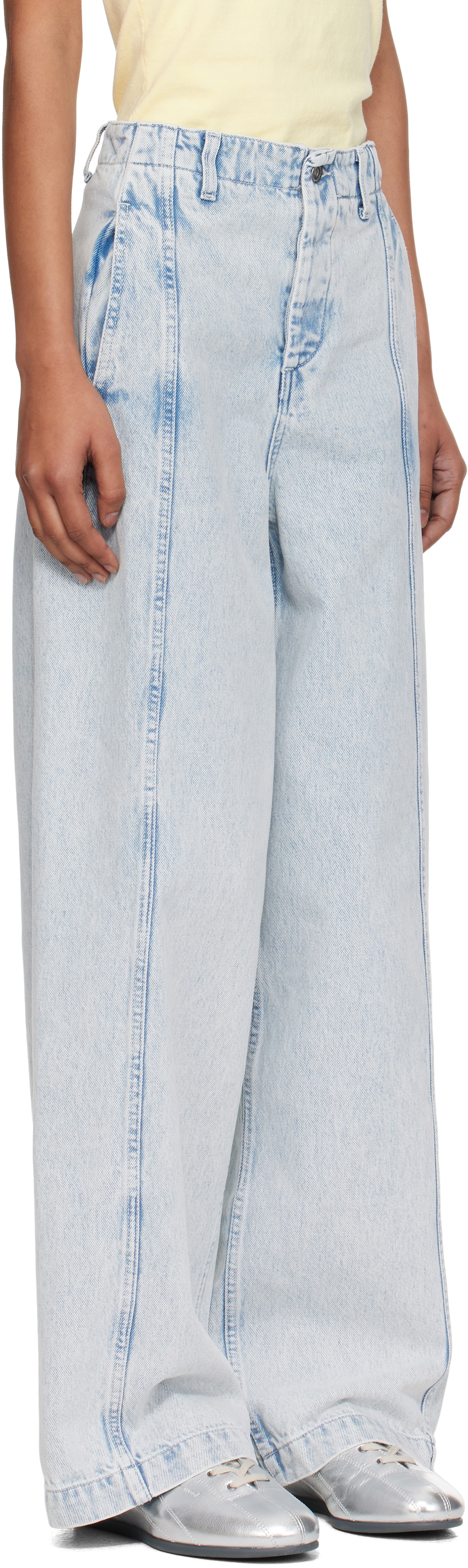 YMC Blue Displaced Seam Jeans