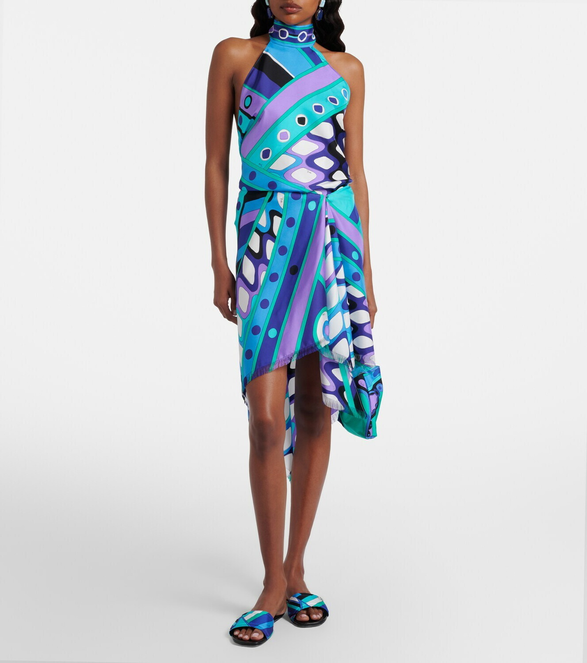 Pucci Vivara silk twill halterneck top