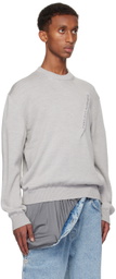 Y/Project Gray Pinched Logo Sweater