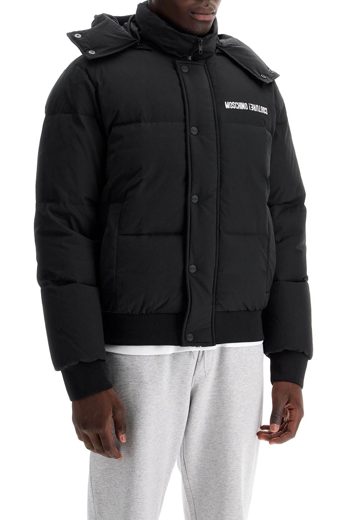 MOSCHINO high-neck down jacket with hood Black Moschino