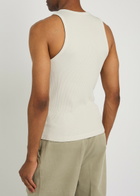 Agolde Viggo Ribbed Cotton Tank top Light Grey