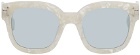 AMIRI Silver & Blue Classic Logo Sunglasses