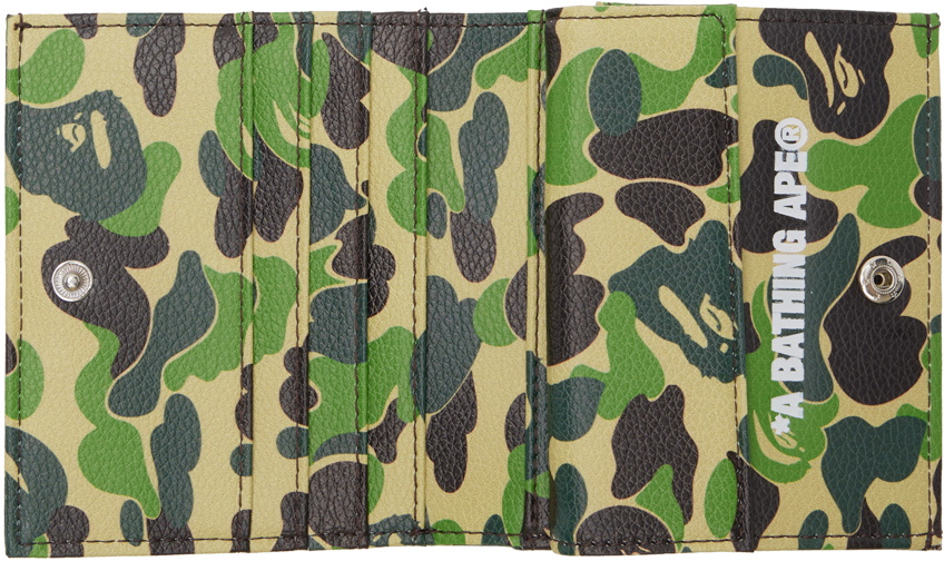 BAPE Green ABC Camo Wallet A Bathing Ape