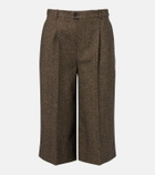 Saint Laurent Herringbone wool-blend Bermuda shorts