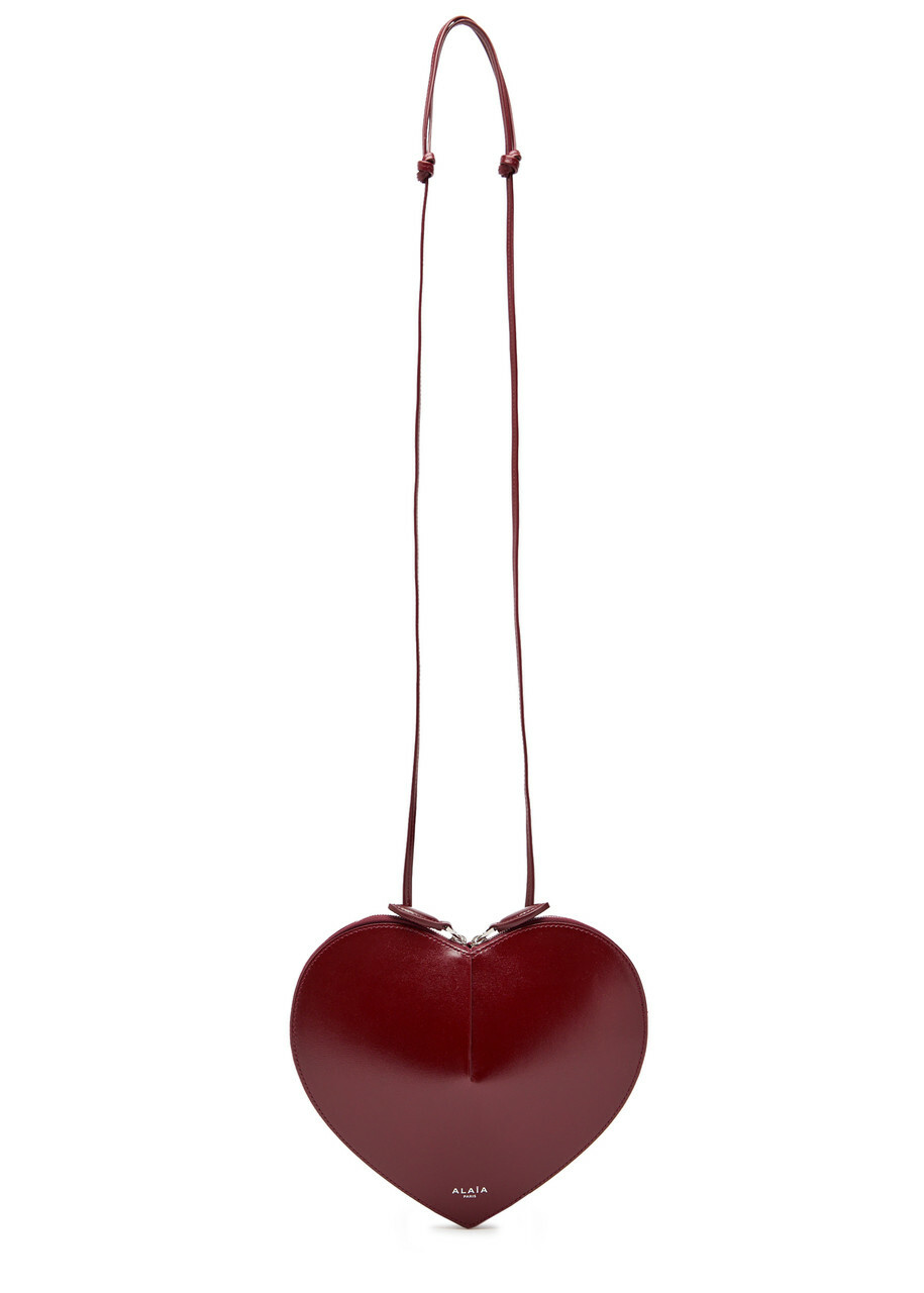 Alaïa Le Couer Glossed Leather Cross-body bag - Burgundy - One Size