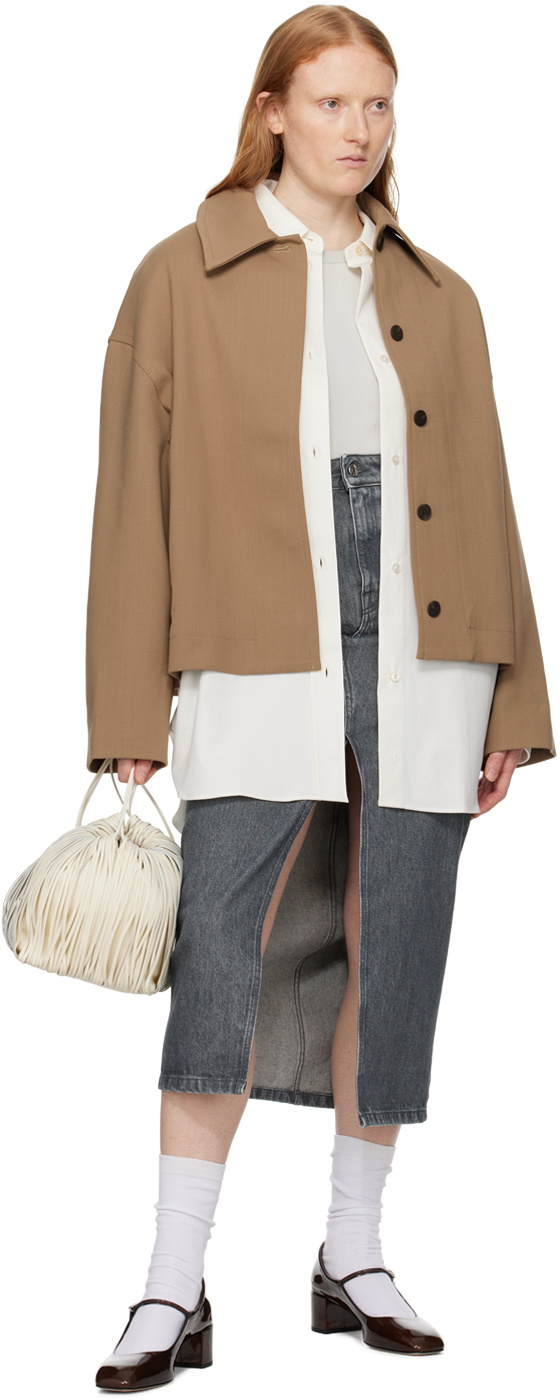 Filippa K Gray Long Slit Denim Maxi Skirt