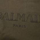 Balmain Flocked Logo Print Tee