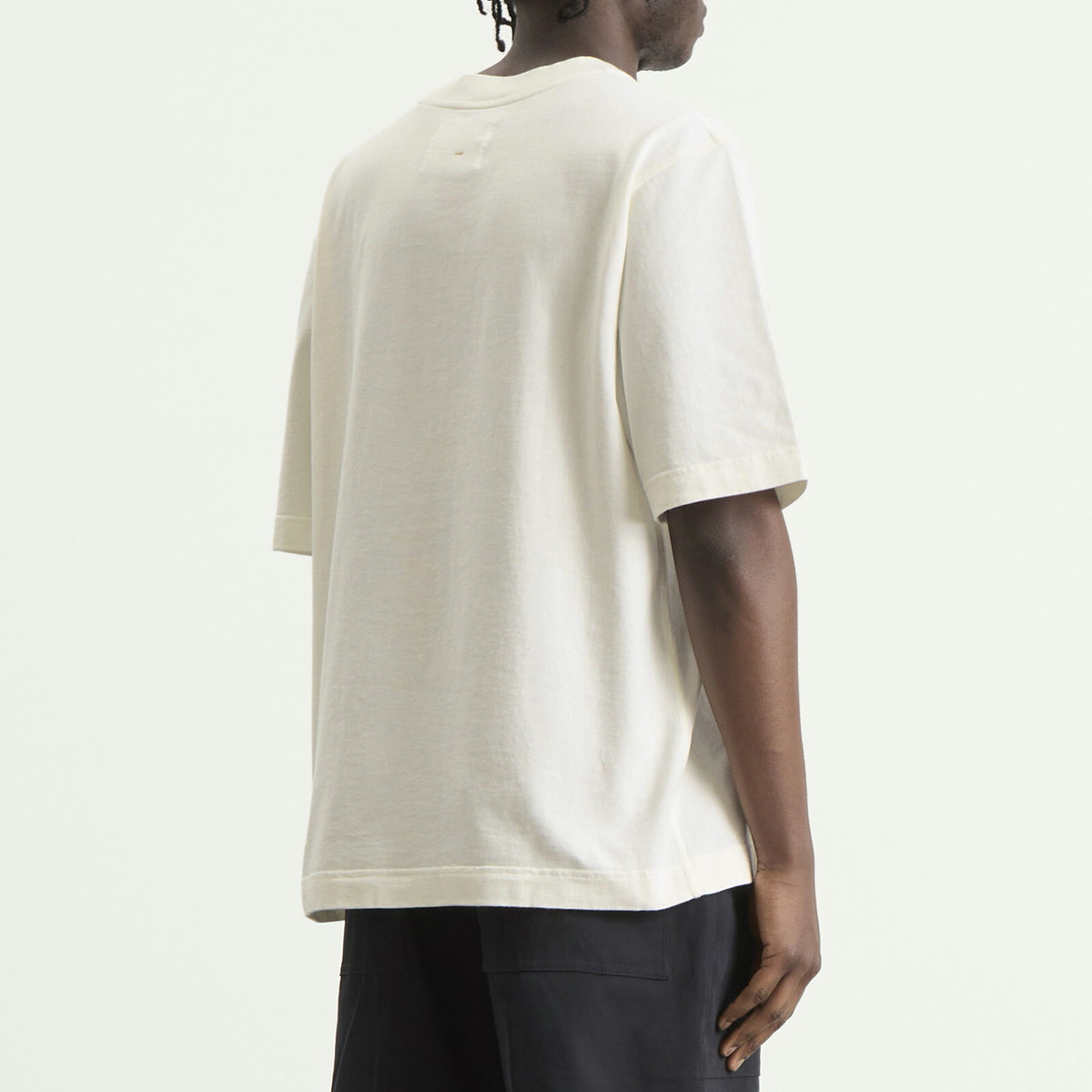 MHL by Margaret Howell Men's Block Print T-Shirt in Off White MHL