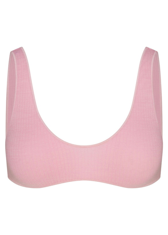 Photo: Skims Ribbed Wool-blend Bralette Pink
