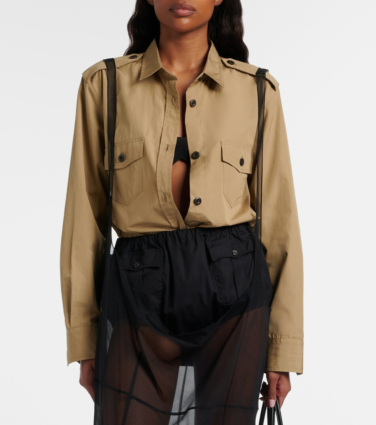 Prada Oversized silk crêpe de chine bra top