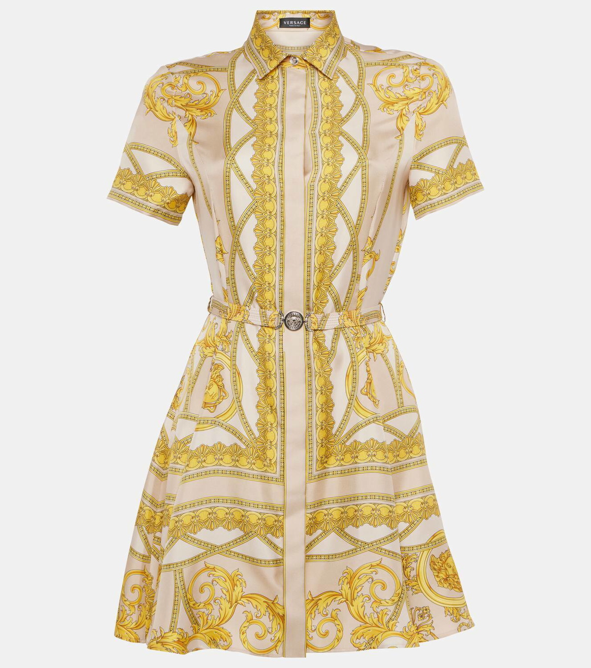 Versace Barocco silk twill shirt dress Versace Versace Barocco silk twill shirt dress Versace