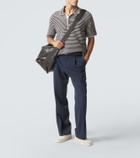 Orlebar Brown Lowry striped crochet cotton polo sweater