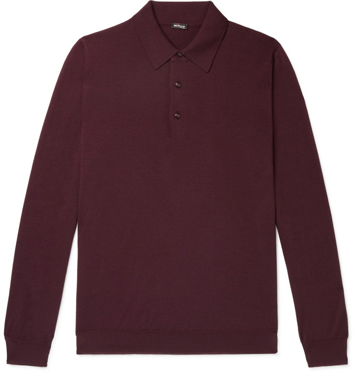 Photo: Kiton - Cashmere and Silk-Blend Polo Shirt - Burgundy