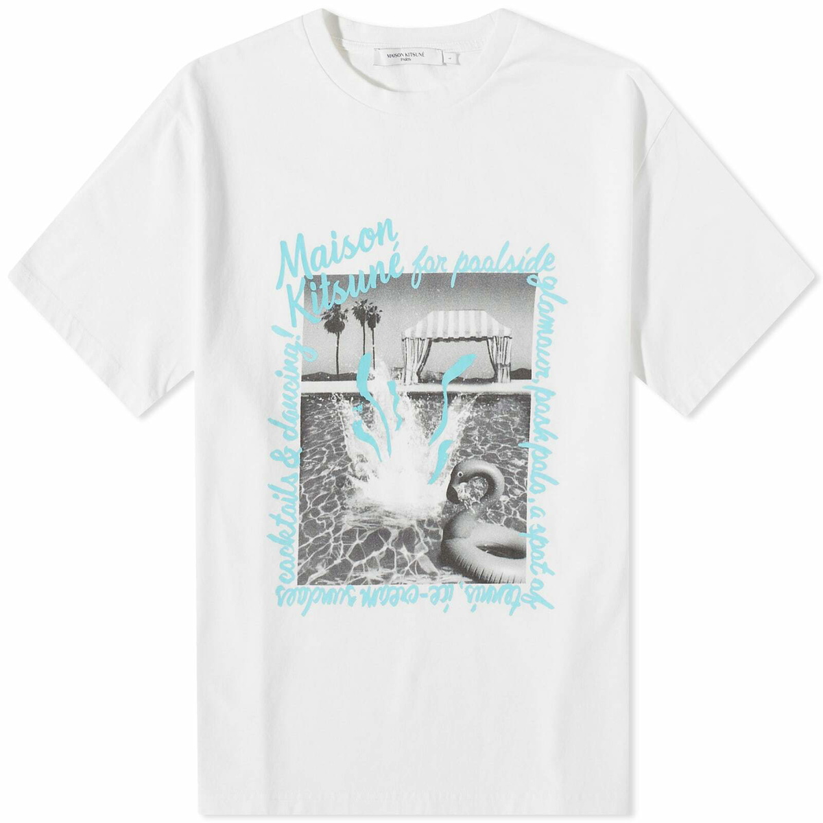 Maison Kitsuné Men's Postcard Comfort T-Shirt in Off-White Maison