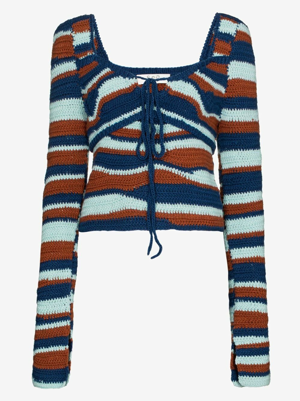 Sea Blue Wavey Merino Wool Sweater