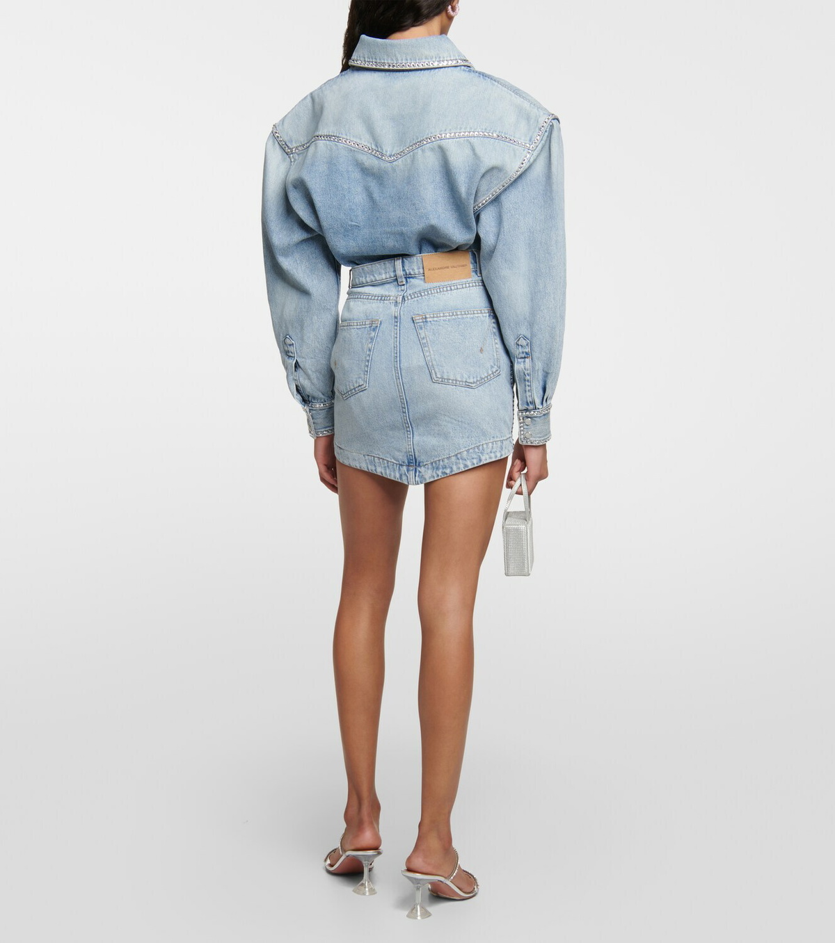 Alexandre Vauthier Embellished denim miniskirt