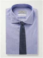 Canali - Cutaway-Collar Striped Impeccabile Cotton-Blend Shirt - Blue