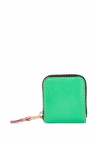 COMME DES GARCONS WALLET portafoglio unisex verde in pelle di capra con zip Green