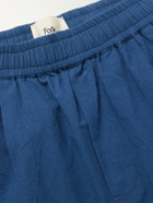 Folk - Assembly Wide-Leg Cotton-Blend Shorts - Blue