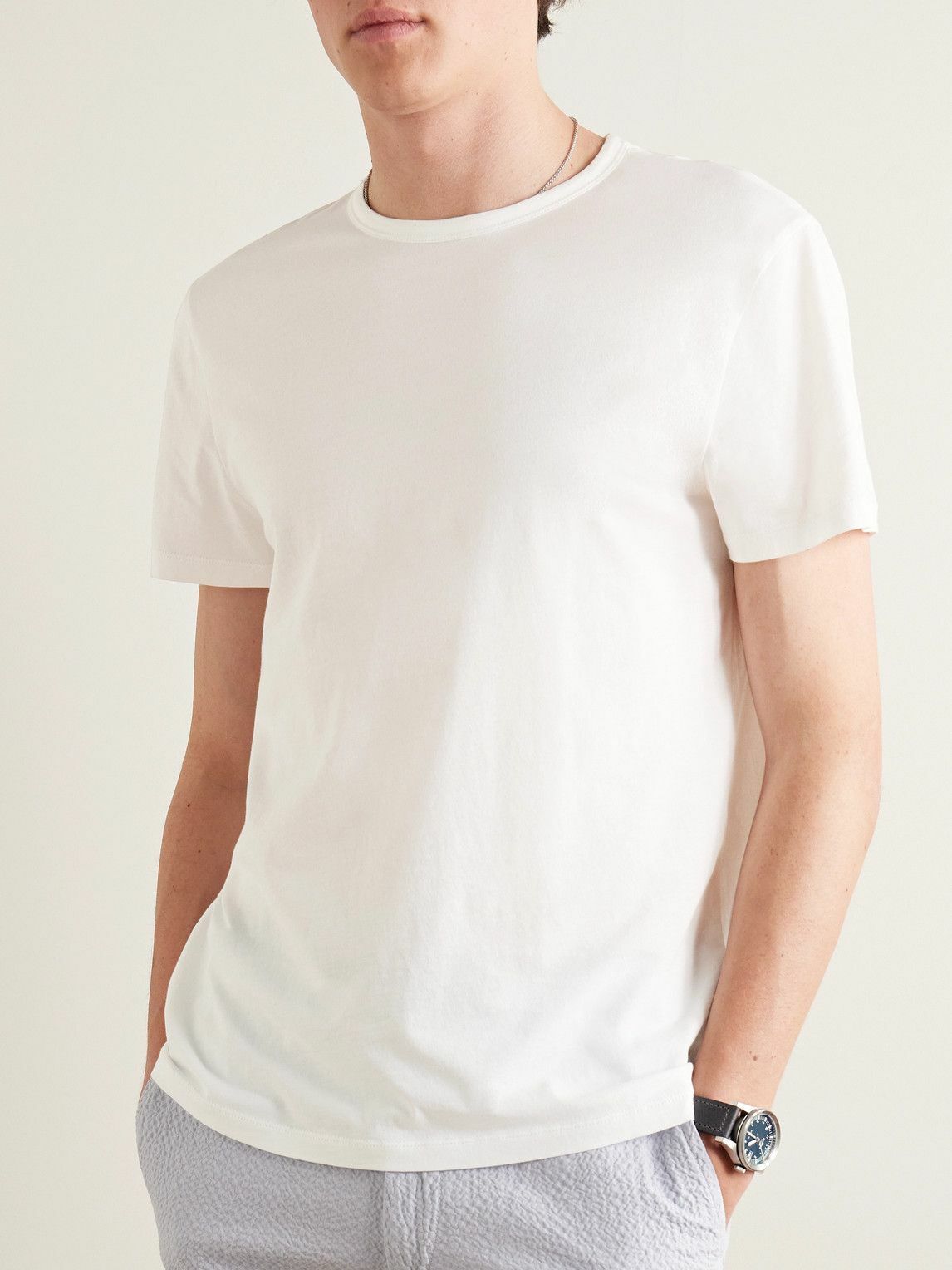 Club Monaco - Luxe Featherweight Cotton-Jersey T-Shirt - White