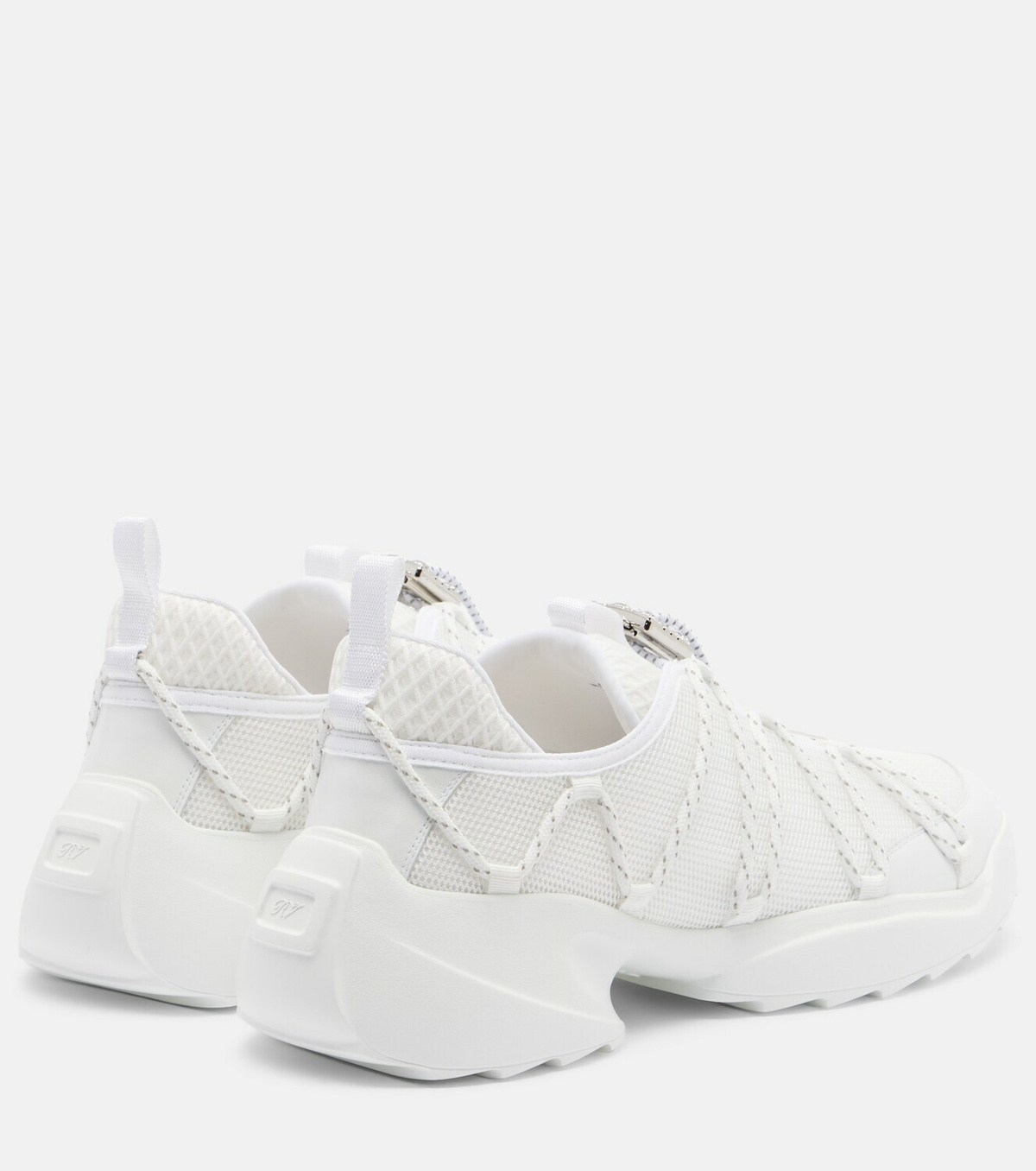 Roger Vivier Viv' Zag leather-trimmed mesh sneakers