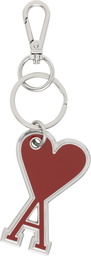AMI Paris Silver & Red Ami de Coeur Keychain