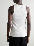 AGOLDE - Viggo Ribbed Stretch Organic Cotton and TENCEL™ Lyocell-Blend Tank Top - Neutrals