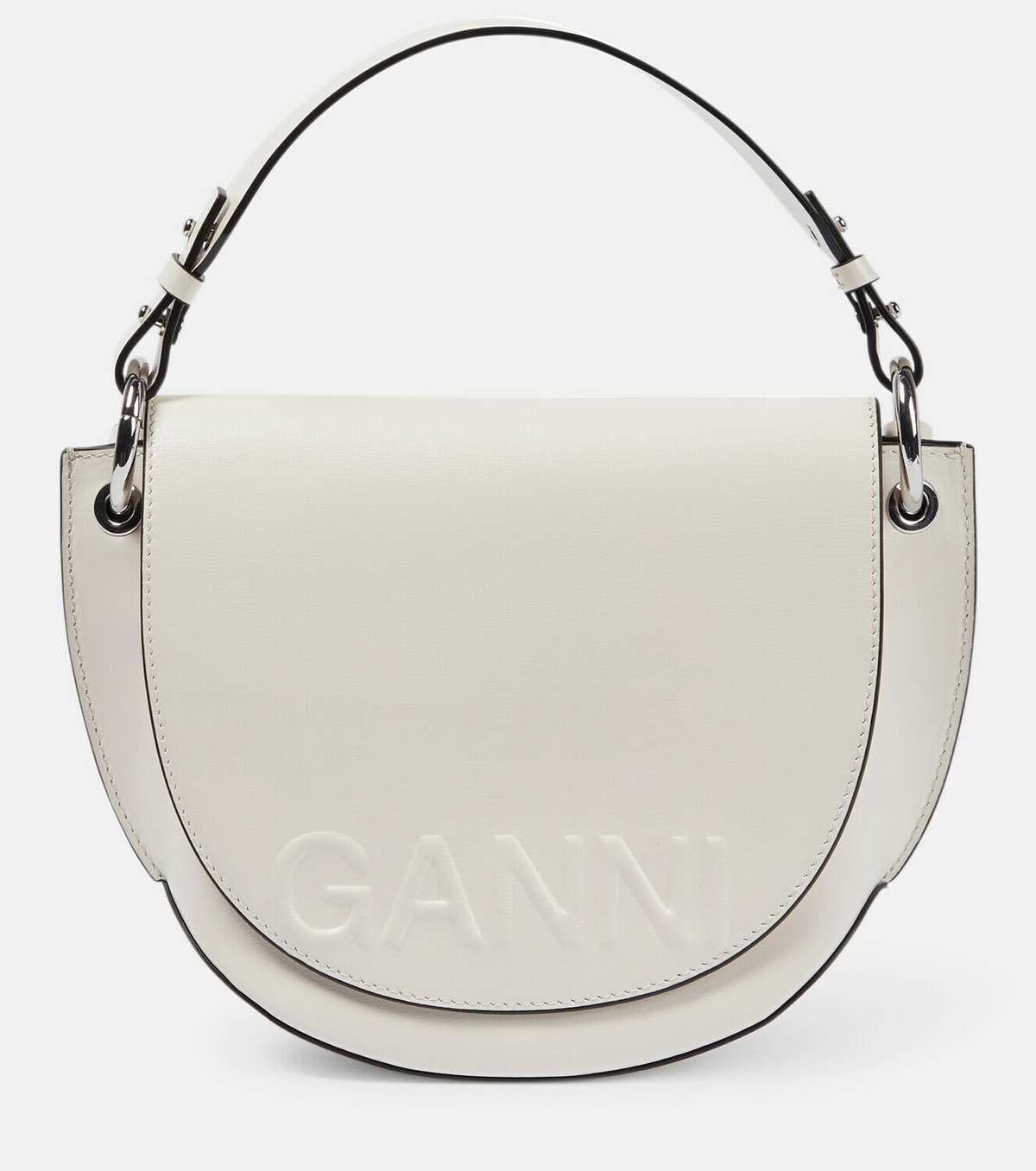 Ganni Saddle Logo-Embossed Tote Bag