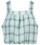 Lisa Marie Fernandez - Blouson checked linen crop top