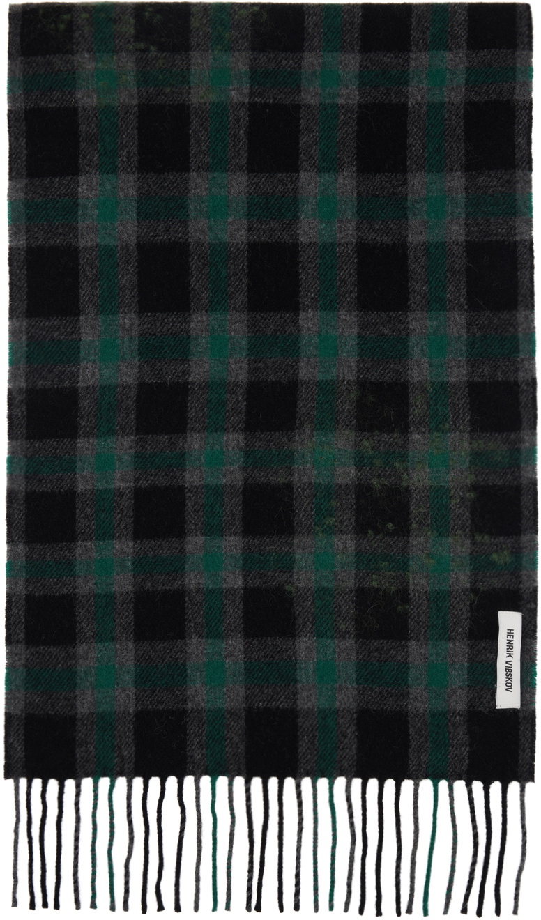 Henrik Vibskov Green Cross Wool Scarf