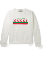 GUCCI - Logo-Print Loopback Cotton-Jersey Sweatshirt - Neutrals