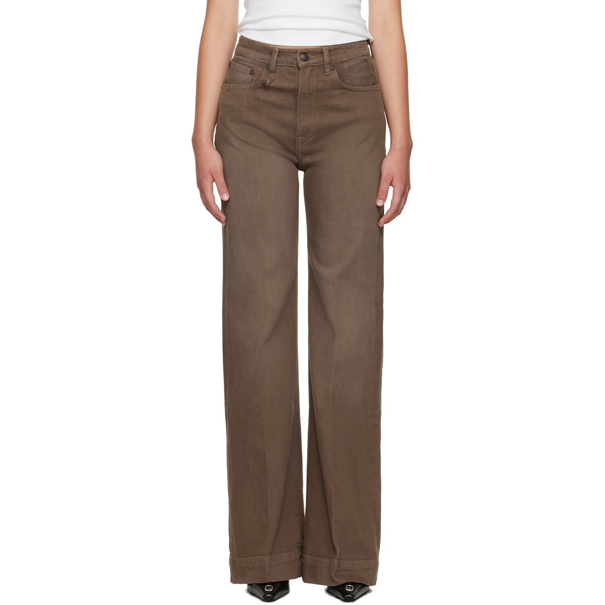 R13 Brown Flared Jeans